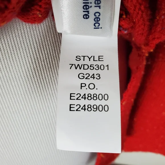 Lucky Brand Sweater Zig Zag Confetti Red Boho Speckled Spring Fall Quirky - Picture 8 of 10